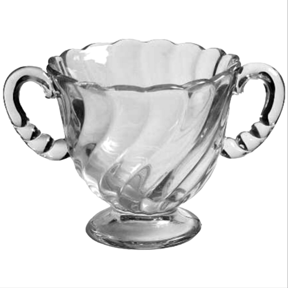 1 Vtg Pressed Clear Glass Footed Mini Open Sugar Bowl Colony By Fostoria - Picture 1 of 1